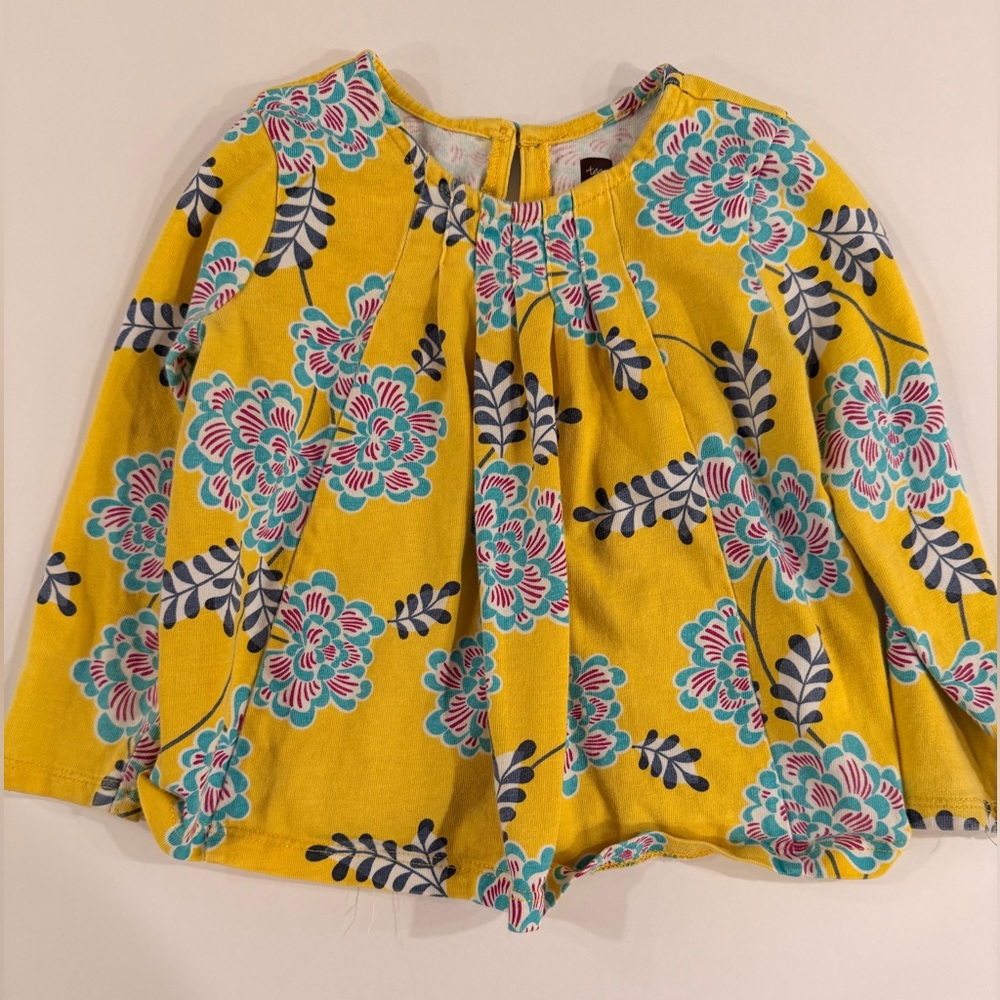 Tea Collection Yellow Floral Blouse, 18-24m